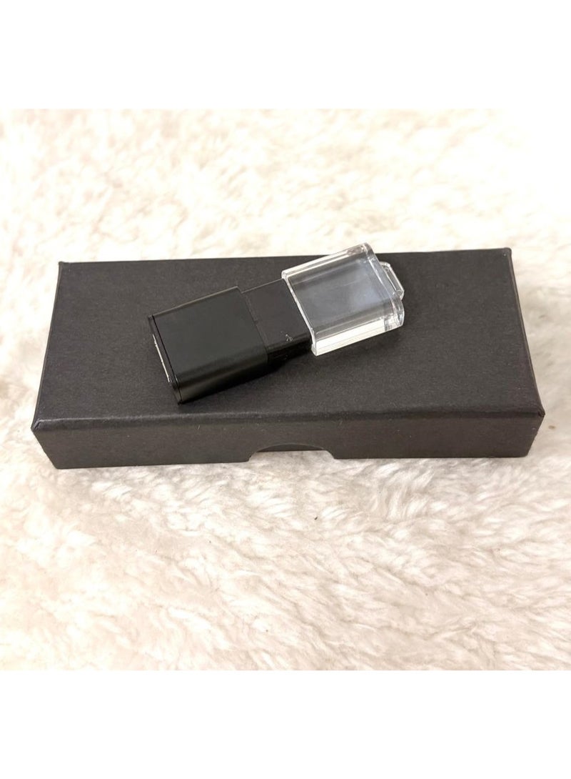 ذاكرة فلاش بسعة 16 جيجابايت، مصنوعة من الأكريليك المضيء، لتخزين الملفات عبر منفذ USB، لون أسود - Image 3